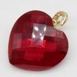 Synthetic Ruby & Natural Diamond Heart Pendant | 17.00ct, 0.006ctw | Supply