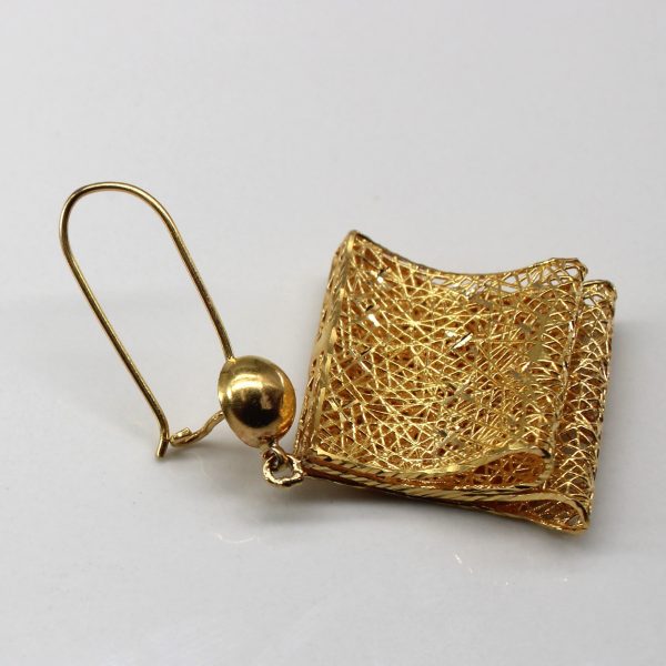 Woven Texture Gold Dangle Earrings Sale