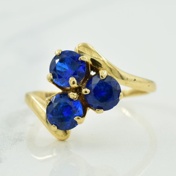 Synthetic Spinel Bypass Ring | 1.50ctw | SZ 7.25 | Discount