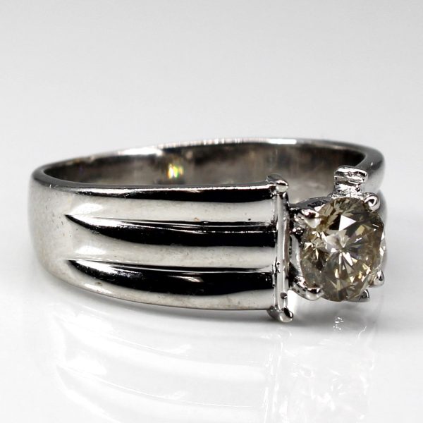 Solitaire Diamond Textured Gold Ring | 0.85ct I1 O P | SZ 9.5 | Online now