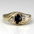 Three Stone Sapphire & Diamond Ring | 0.50ct, 0.02ctw | SZ 11 | For Discount