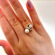 Vintage Pearl and Old European Cut Diamond Ring | 7.50mm, 0.79 ctw | SZ 8 | Cheap