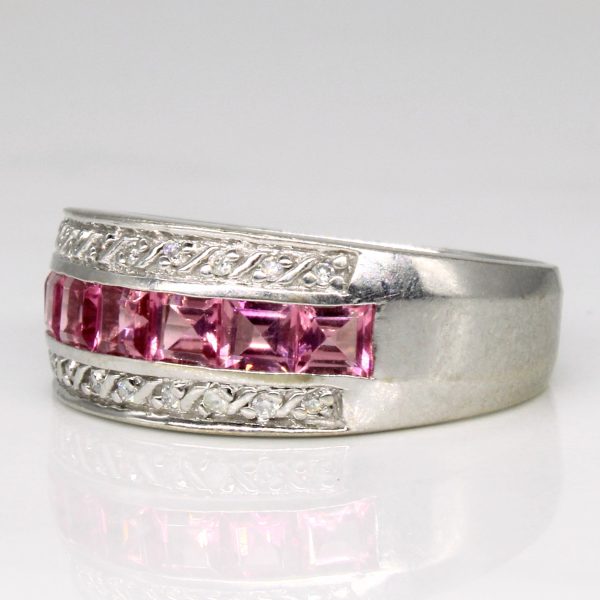 Tourmaline & Diamond Semi Eternity Ring | 0.91ctw, 0.07ctw | SZ 9 | Hot on Sale