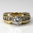 Solitaire with Accents Diamond Ring | 0.84ctw SI2 I1 I J | SZ 4.5 | Online