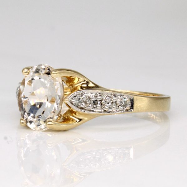 Spodumene and Accent Diamond 14k Ring | 1.6ct, 0.016ctw, | SZ 8.75 | Hot on Sale