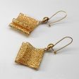 Woven Texture Gold Dangle Earrings Sale