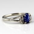 Three Stone Sapphire & Diamond Ring | 0.65ct | 0.02ctw | SZ 5.75 | on Sale