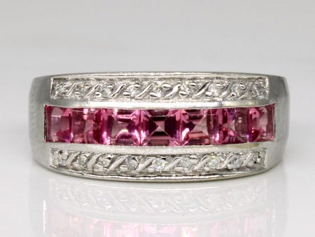 Tourmaline & Diamond Semi Eternity Ring | 0.91ctw, 0.07ctw | SZ 9 | Hot on Sale