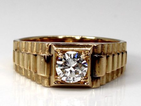 Textured Solitaire Diamond Ring | 0.65ct VS2 SI1 H I | SZ 8.5 | Online Sale