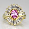 Synthetic Pink Sapphire & Diamond Cocktail Ring | 1.15ct, 0.70ctw | SZ 6.5 | Hot on Sale