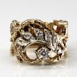 Textured Diamond Two Tone Gold Ring | 0.10ctw | SZ 5.5 | Supply