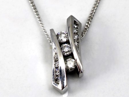 Tension Set Diamond Pendant Necklace | 0.15ctw | 18 | Fashion