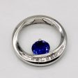 Synthetic Sapphire & Diamond Eternity Pendant | 0.50ct, 0.03ctw | For Sale