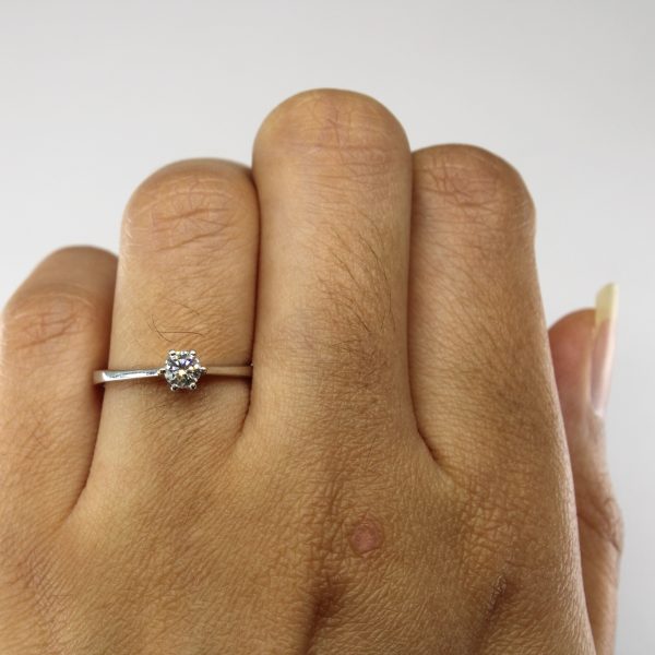 Solitaire Diamond White Gold Ring | 0.25ct | SZ 6 | Online Hot Sale