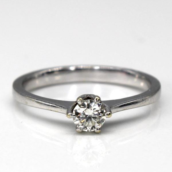 Solitaire Diamond White Gold Ring | 0.25ct | SZ 6 | Online Hot Sale