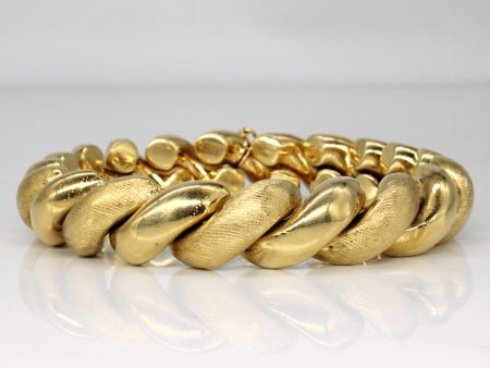 Vintage Italian 18k Yellow Gold Bracelet | 7.75  | Sale