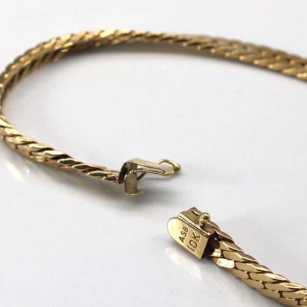 10k Yellow Gold Herringbone Chain Bracelet | 8 | Hot on Sale