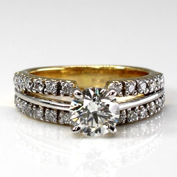 Solitaire with Accents Diamond Ring | 1.36ctw SI2 I J | SZ 5.25 | Online Sale