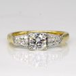 Vintage Diamond Engagement Ring in 18k with Platinum Setting  | 0.42ct | SZ 4.5 | For Cheap