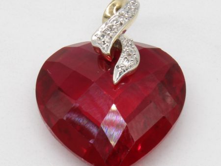 Synthetic Ruby & Natural Diamond Heart Pendant | 17.00ct, 0.006ctw | Supply