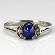 Three Stone Sapphire & Diamond Ring | 0.65ct | 0.02ctw | SZ 5.75 | on Sale