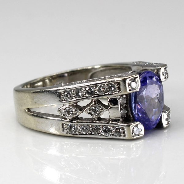 Tanzanite & Diamond Ring | 1.80ct | 0.60ctw | SZ 6 | For Discount