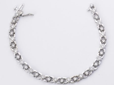 14k White Gold Diamond Bracelet | 1.00ctw | 7.25  Supply