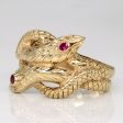 Synthetic Ruby Snake Ring | 0.05ctw | SZ 7.75 | on Sale