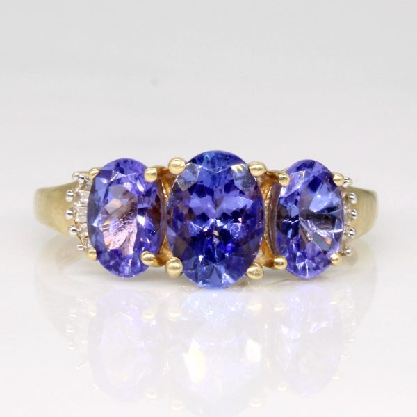 Tanzanite & Diamond Cocktail Ring | 1.50ctw, 0.06ctw | SZ 6 | For Cheap