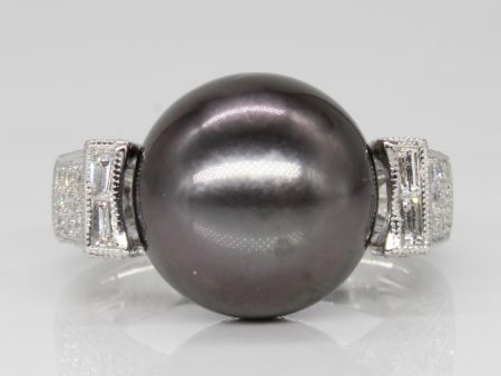 Tahitian South Sea Pearl & Diamond Cocktail Ring | 0.68ctw | SZ 7 | Online