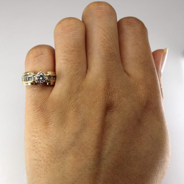 Solitaire with Accents Diamond Ring | 0.84ctw SI2 I1 I J | SZ 4.5 | Online