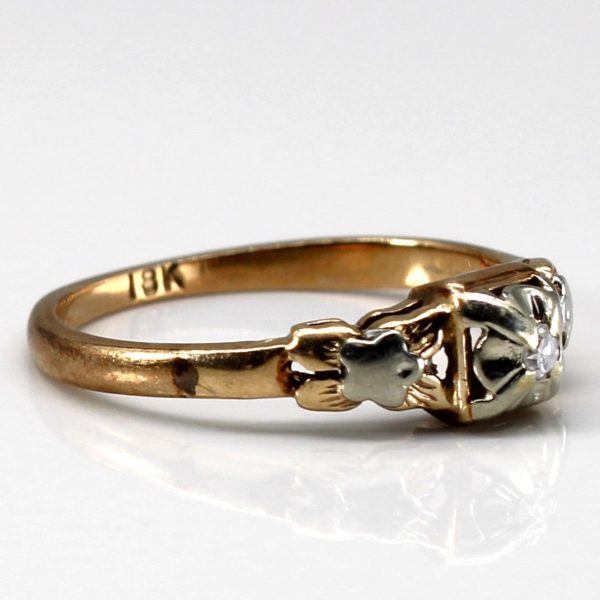 Vintage Diamond Two Tone Gold Ring | 0.03ct | SZ 6.25 | on Sale