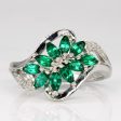 Synthetic Emerald & Diamond Cocktail Ring | 0.30ctw, 0.02ctw | SZ 7.25 | Online now