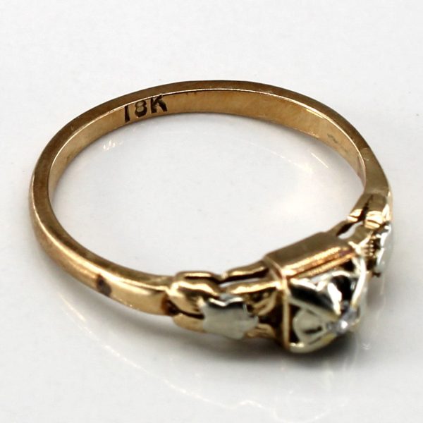 Vintage Diamond Two Tone Gold Ring | 0.03ct | SZ 6.25 | on Sale