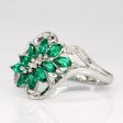 Synthetic Emerald & Diamond Cocktail Ring | 0.30ctw, 0.02ctw | SZ 7.25 | Online now