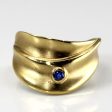 Solitaire Sapphire Wave Gold Ring | 0.06ct | SZ 6.25 | on Sale