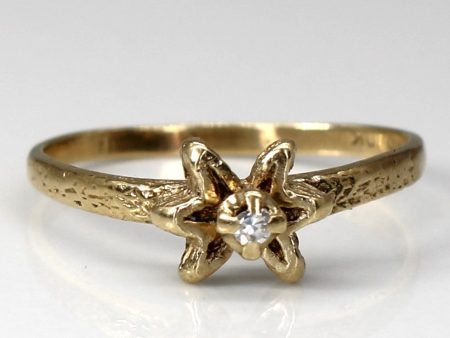 Solitaire Diamond Star Gold Ring | 0.01ct | SZ 6 | Hot on Sale