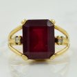 Synthetic Ruby & Diamond Ring | 4.00ct, 0.02ctw | SZ 3.75 | Online