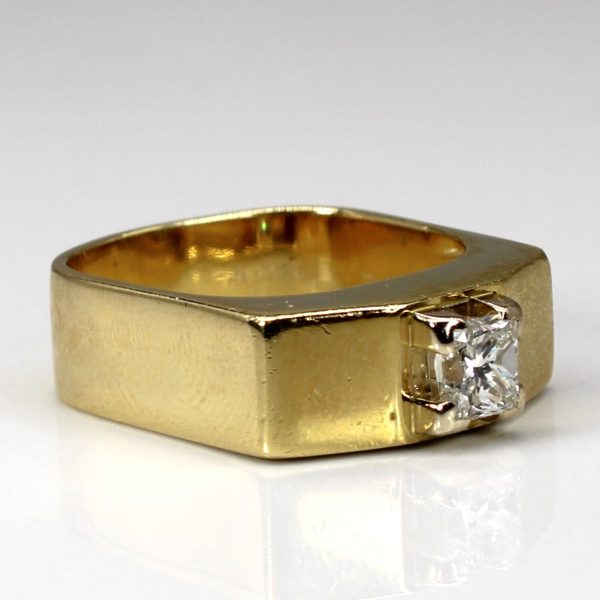 Solitaire Diamond Yellow Gold Ring | 0.60ct SI1 G | SZ 6.75 | For Sale