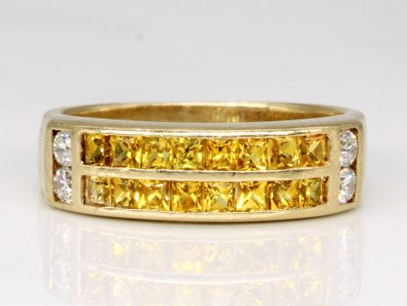 Yellow Sapphire & Diamond Ring | 0.32ctw, 0.08ctw | SZ 5.75 | Hot on Sale