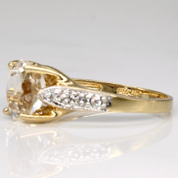 Spodumene and Accent Diamond 14k Ring | 1.6ct, 0.016ctw, | SZ 8.75 | Hot on Sale