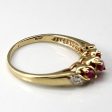 Three Stone Ruby & Diamond Ring | 0.30ctw | 0.04ctw | SZ 7.75 | Online now