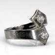 Vintage German 8k Bypass Two Stone Diamond Ring | 0.60ctw SI1 2 I J | SZ 7.75 | Online Sale