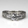 Three Stone Diamond with Accents Ring | 1.35ctw I1 F | SZ 5.5 | For Discount