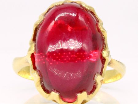 Synthetic Ruby Cocktail Ring | 20.00ct | SZ 8 | on Sale