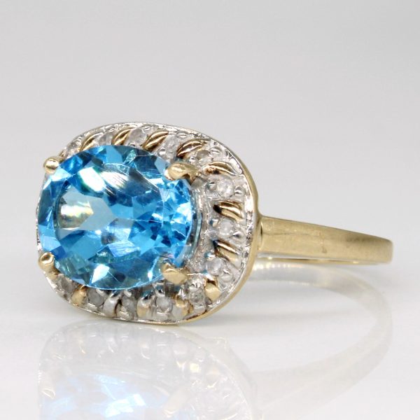 Topaz & Diamond Cocktail Ring | 3.30ct, 0.05ctw | SZ 6 | Online Sale