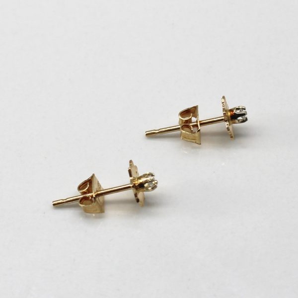 Textured Diamond Gold Studs | 0.02ctw | For Cheap