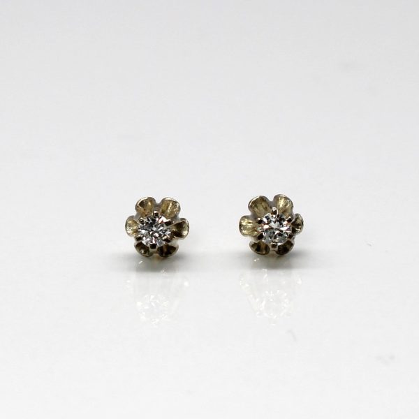 Solitaire Diamond Stud Earrings | 0.08ctw | For Sale