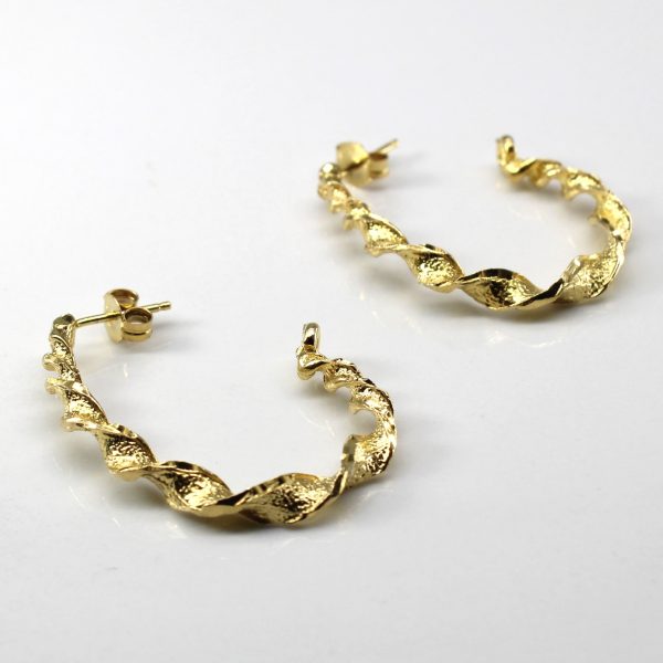 Twisted Yellow Gold Hoop Earrings Online Hot Sale