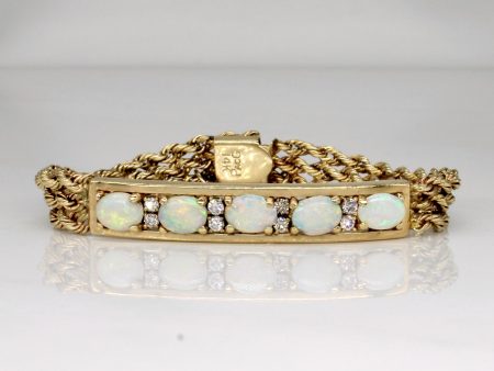 Opal & Diamond 14k Bracelet | 0.32ctw | 6.5  | Fashion